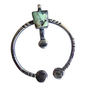 Navajo Naja Pendant / Vintage Old Pawn Sterling Silver & Turquoise