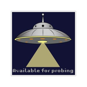 UFO Sticker | UFO Gift | Alien Decal | Alien Gifts