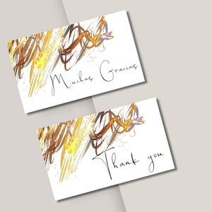 tarjeta de agradecimiento, diseño moderno, estilo minimalista, descarga digital, tarjeta de agradecimiento para imprimir en casa, 2 idiomas image 1