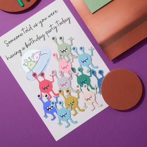 Abwechslungsreiche Cumpleaños-Tarife, Motiv mit Aliens, mehrfarbig, anmutige Cumpleaños, Glückwunsch zu abwechslungsreichen Cumpleaños, digitaler Download