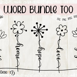 Word Bundle Too is Floral word designs for Cutting or Printing. Digital downloads available in 5 variations: Jpeg, Dxf, Pdf, Png, Svg.