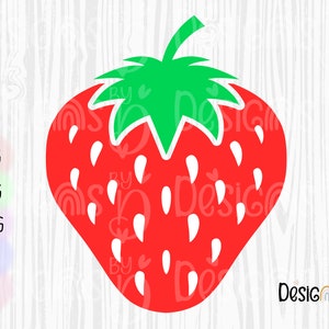 Fraise SVG, Téléchargement instantané et numérique, Pour Silhouette et Cricut, Png, Jpeg, Svg, Dxf, Pdf, Décoration pour chambre de filles, conception d'autocollant