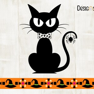 Halloween Black Cat, Digital Download, Print or Cut Design, SVG file for cutting machines, Svg, Pdf, Dxf, Jpeg, Png. Take a look!