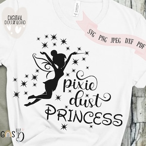 Pixie Dust Princess SVG Cutting file or Printing file, Digital download, Jpeg, Dxf, Pdf, Png, Svg, Silhouette, Cricut, ScanNcut