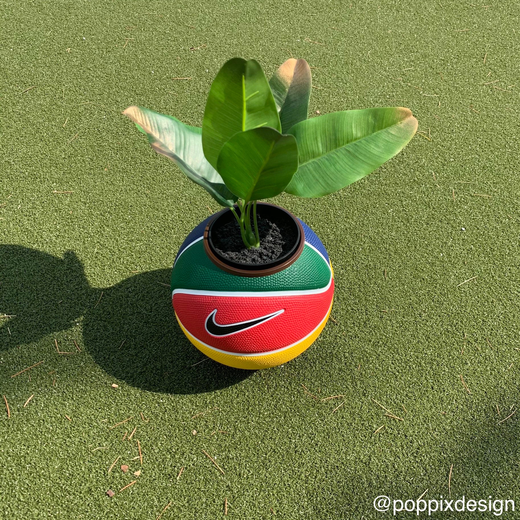 Mini Basketball Planter PRIMARY COLORS Etsy