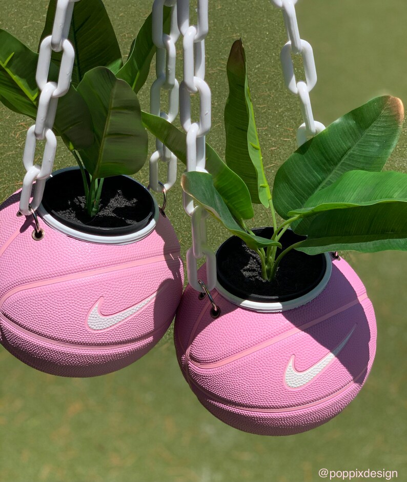 Hanging Basketball Planter in Nike Pink Etsy