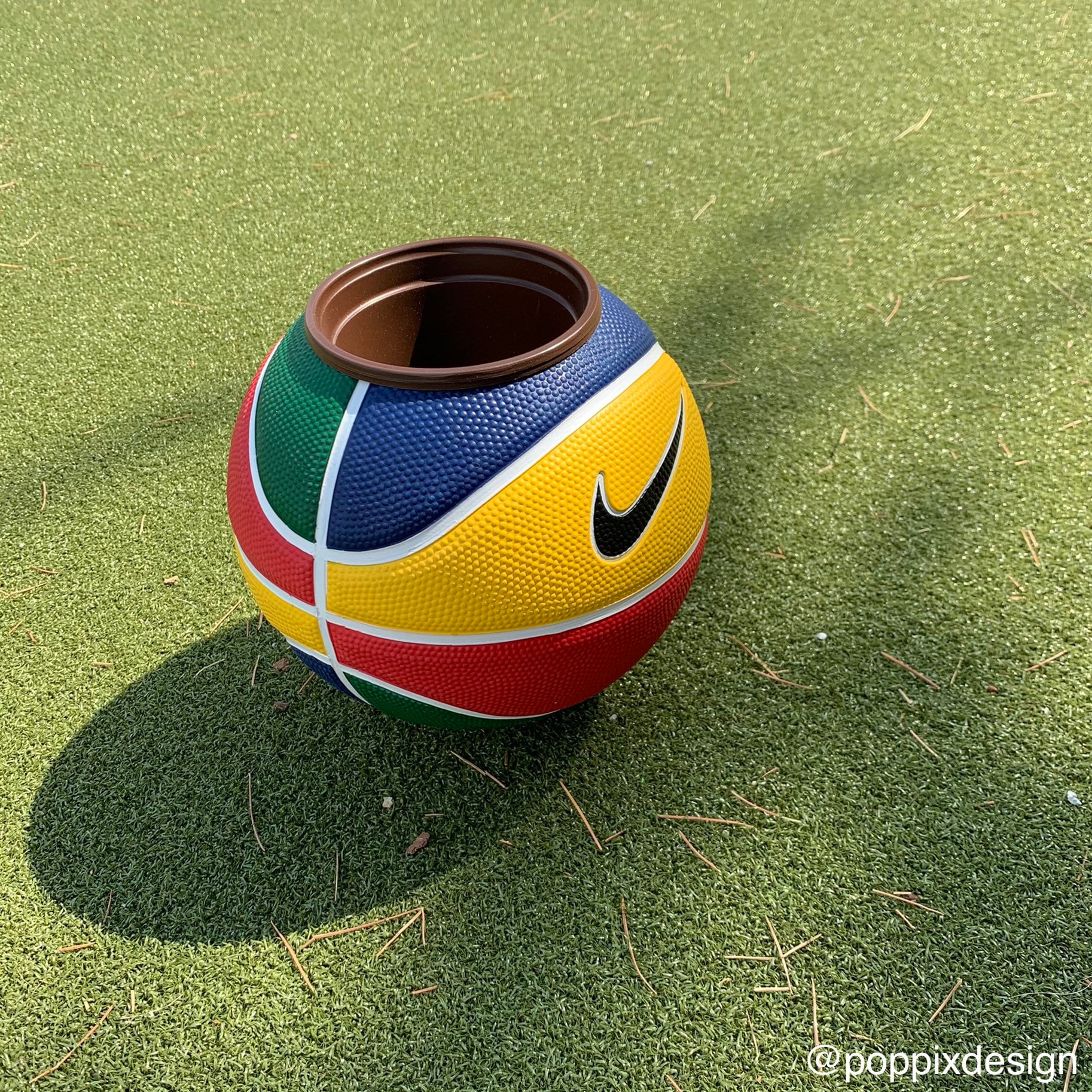 Mini Basketball Planter PRIMARY COLORS Etsy