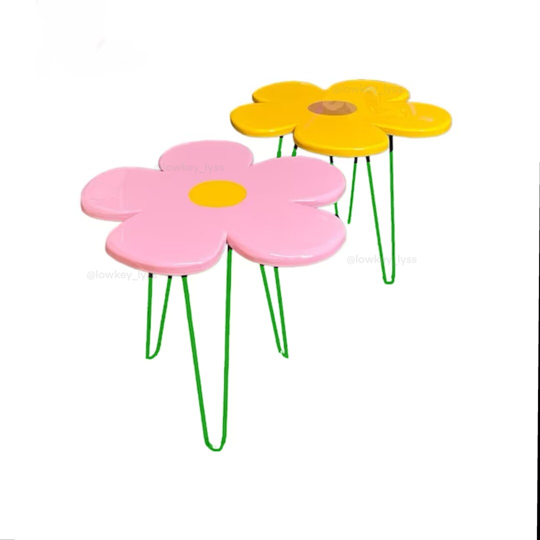 Groovy Flower End Table LOWKEY Lyss Etsy