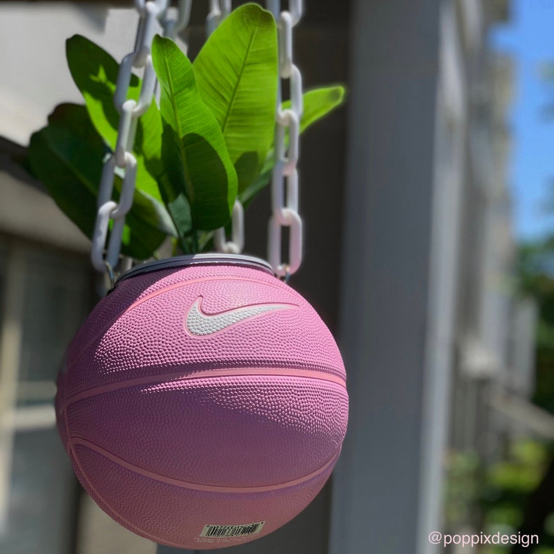 Hanging Basketball Planter in Nike Pink Etsy