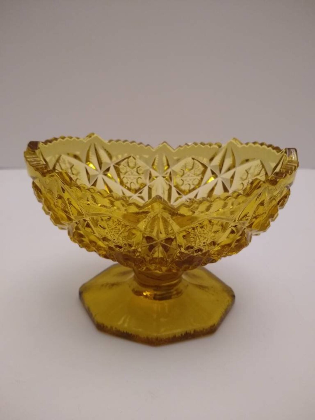 Vintage Amber Glass Candle Holder Etsy