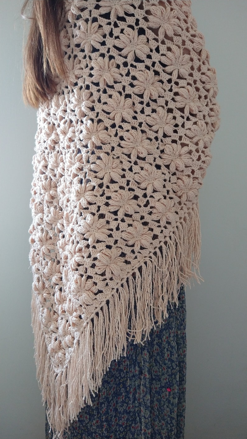 Crochet shawl pattern BLOSSOM crochet shawl pattern crochet wrap pattern PDF download shawl pattern crochet pattern with video image 5