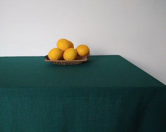 Ready-to-ship pure linen tablecloth - green color tablecloth - cocktail tablecloth - linen tablecloth - wedding tablecloth - gift ideas