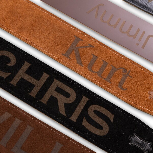 Levy's Personalized Leather Guitar Strap with Custom Text and Colors, The Perfect Personalized Gift for Musicians and Guitar Players