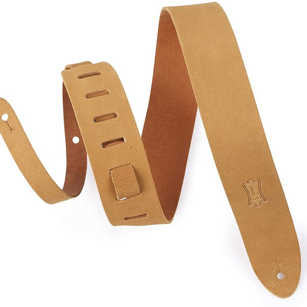 Suede Leather Guitar Strap - Levy's Leathers 2" Wide Suede Leather Guitar Strap, Extra Long - Tan