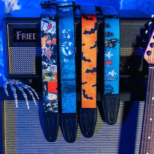 Halloween Themed Guitar Strap - Levy&#39;s Leathers 2&quot; Wide Polyester Guitar Strap with Tri-Glide Adjustment - Halloween Series