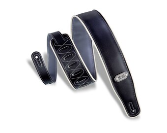 Levy's Leathers 2.75 Vinyl Guitar Strap Reversible Vinyl Design; Black, Grey, and Cream (M26VCP-BLK_GRY)