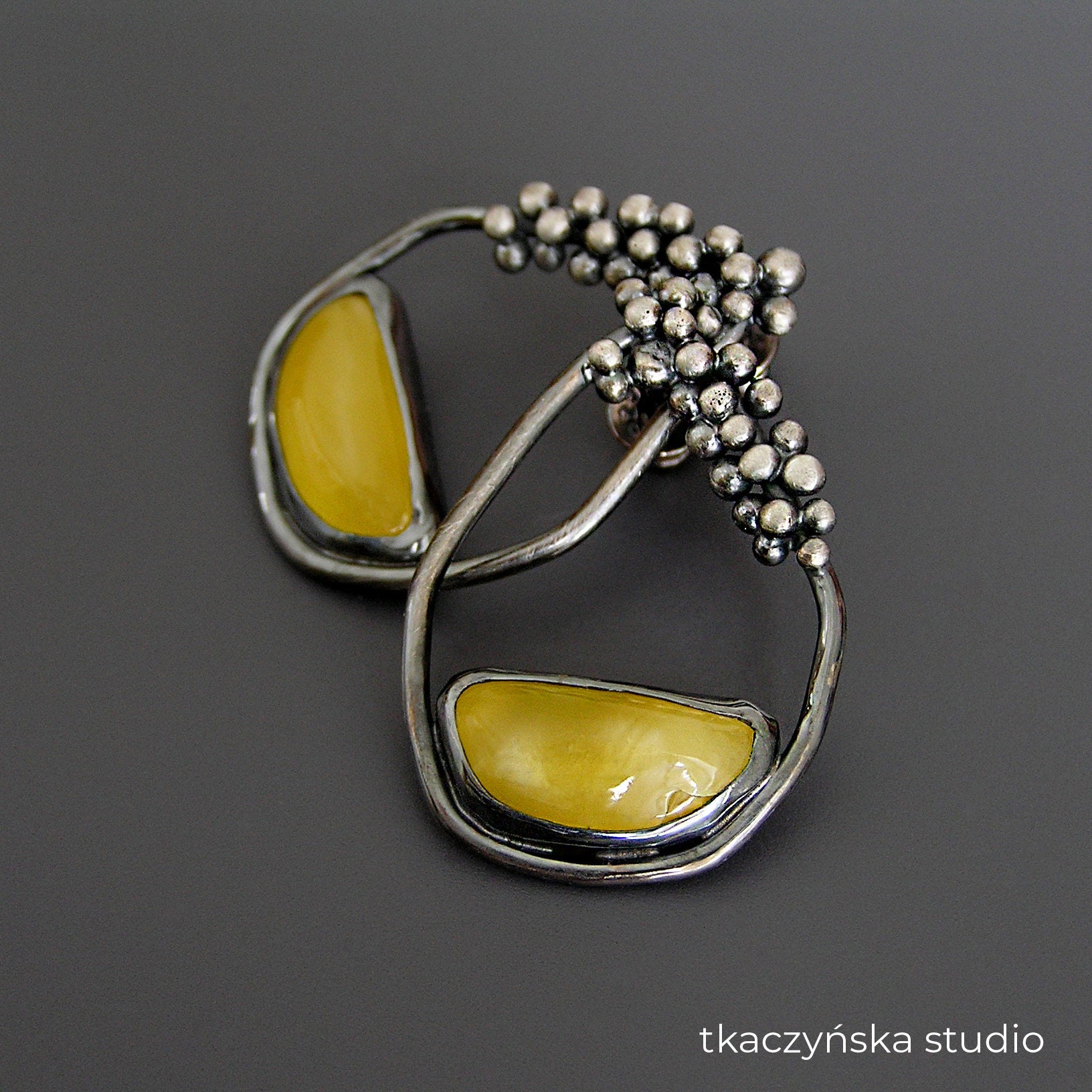 Baltic Treasures Amber Granulation Earrings Lemon Gem Etsy UK