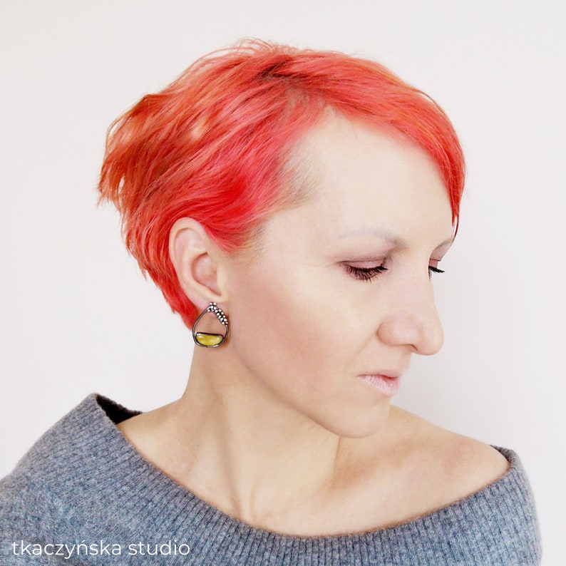 Baltic Treasures Amber Granulation Earrings Lemon Gem Etsy