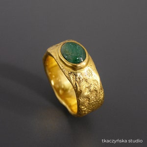 Unique Simple Raw Texture Emerald Ring Original Emerald - Etsy