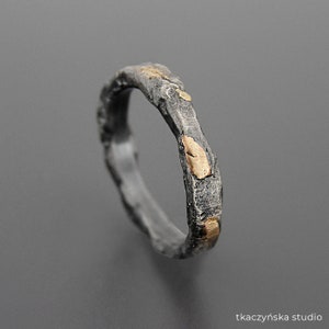 Raw Spirit Wedding Ring, Subtle Brutalist Ring, Molten Wedding Band, Rustic Organic Men&#39;s Ring, Lava Wedding Ring, Viking Wedding Band