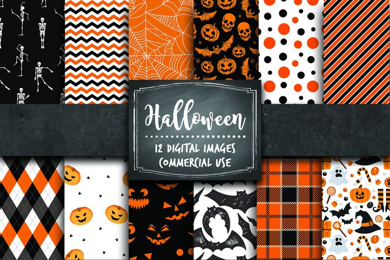 Halloween Scrapbook Paper Scrapbooking Supplies Halloween Etsy