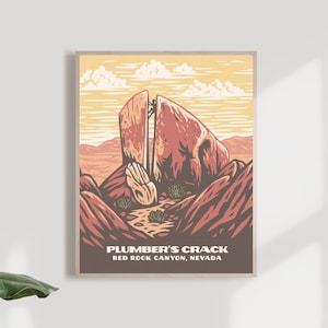 Rotsklimmen Kunst, Rotsklimmen Kunstwerk, Rotsklimmen Print, Rotsklimmen Decor, Red Rock Canyon Art, Geschenken voor klimmers, Klimmen Gift