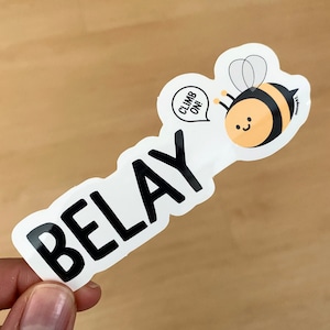 Belay Bee, Pegatina de escalada en roca, Pegatina de escalada, Escalada deportiva, Belay, Regalos de escalada