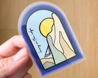 Big Wall Climbing Sticker, Portaledge Sticker, Climbing Sticker, Mountain Sticker, Rock Climbing Sticker, Livin&#39; On The Edge