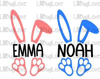 Bunny Name Frame SVG, Easter SVG, Bunny SVG, Digital Download for Cricut, Silhouette (includes svg/png file formats) Name/Font Not Included