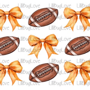 Football and Bows PNG, 300 DPI, Vols, Volunteers, Football season, Hot Seller, College Girl Boutique