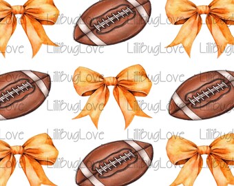 Football and Bows PNG, 300 DPI, Vols, Volunteers, Football season, Hot Seller, College Girl Boutique