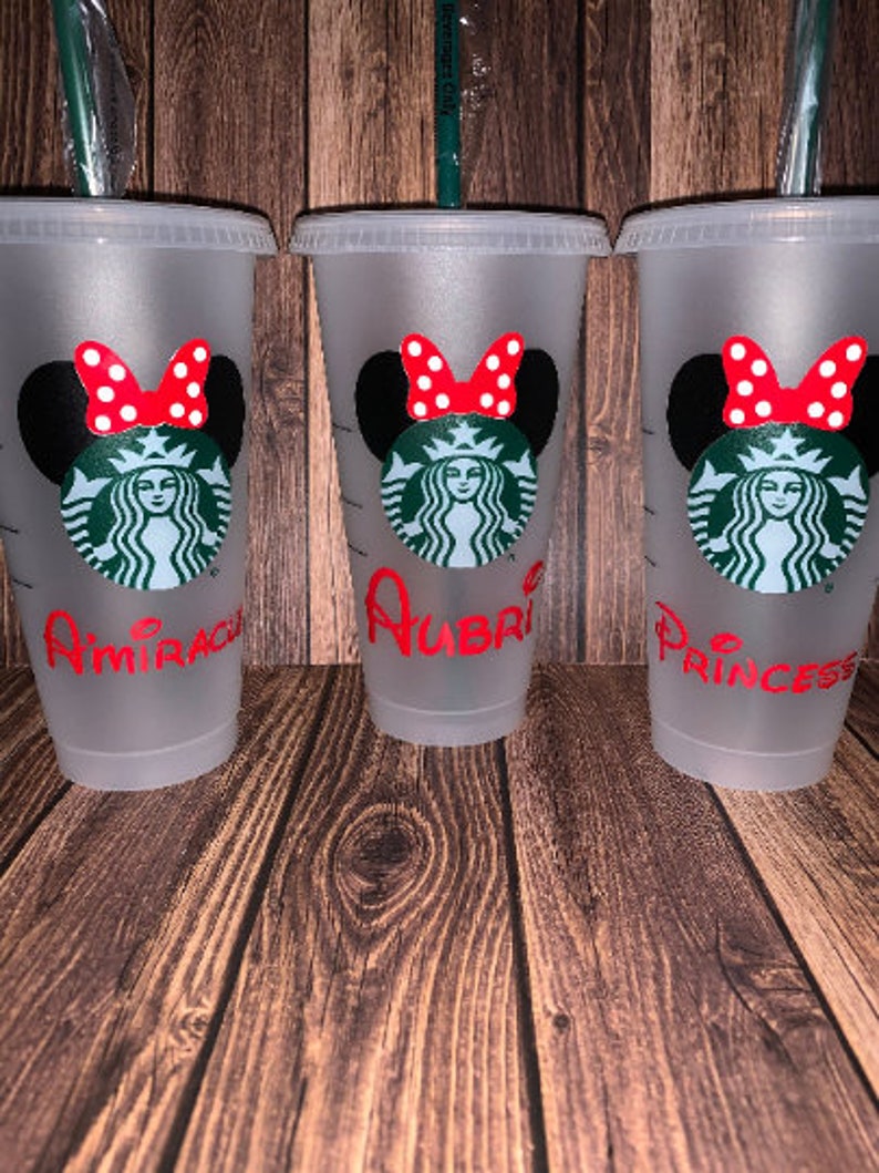 Minnie Mouse Starbucks Venti Reusable Cold Cup Layered SVG | Etsy
