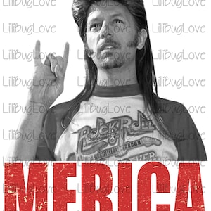 Joe Dirt Merica, Fourth Of July Sublimation Image, High Resolution, 300 DPI, Distressed, America, Rock, July 4th, Sublimation Image PNG