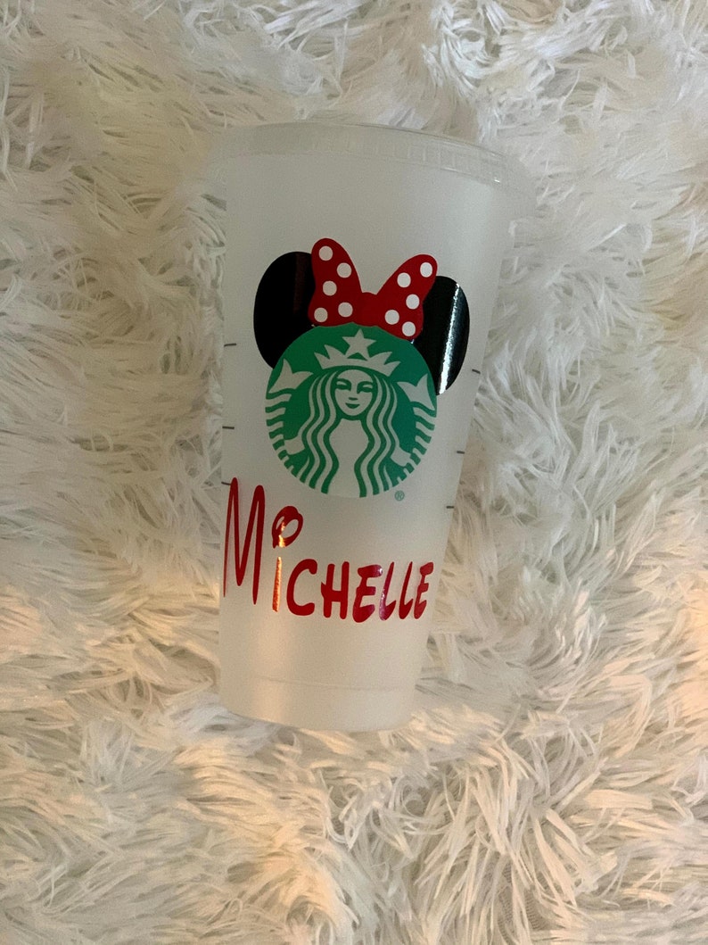 Minnie Mouse Starbucks Venti Reusable Cold Cup Layered SVG | Etsy