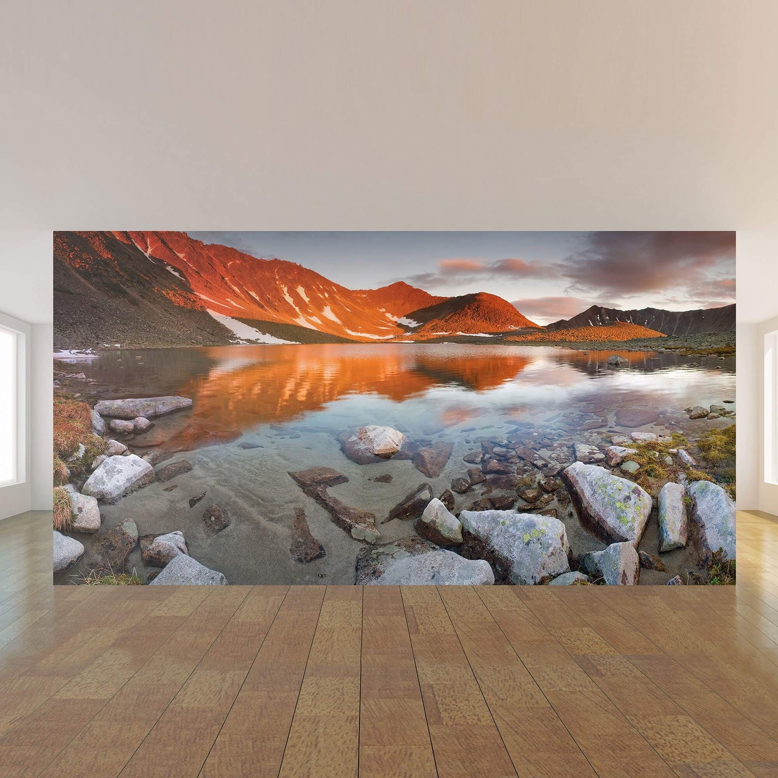 Green Mountain Lake Landscape Peel and Stick Removable Wall Mural 6816 ...