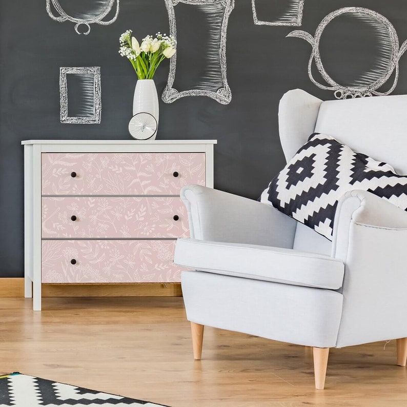 Pink Floral Baby Peel and Stick Removable Wallpaper 2964 Etsy