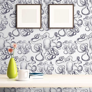 Black Fish Nautical Peel and Stick Removable Wallpaper 5725