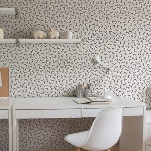 Black Lines Basic Peel and Stick Removable Wallpaper 9008