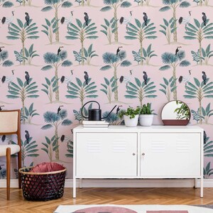 Pink Birds Peel and Stick Removable Wallpaper 6628