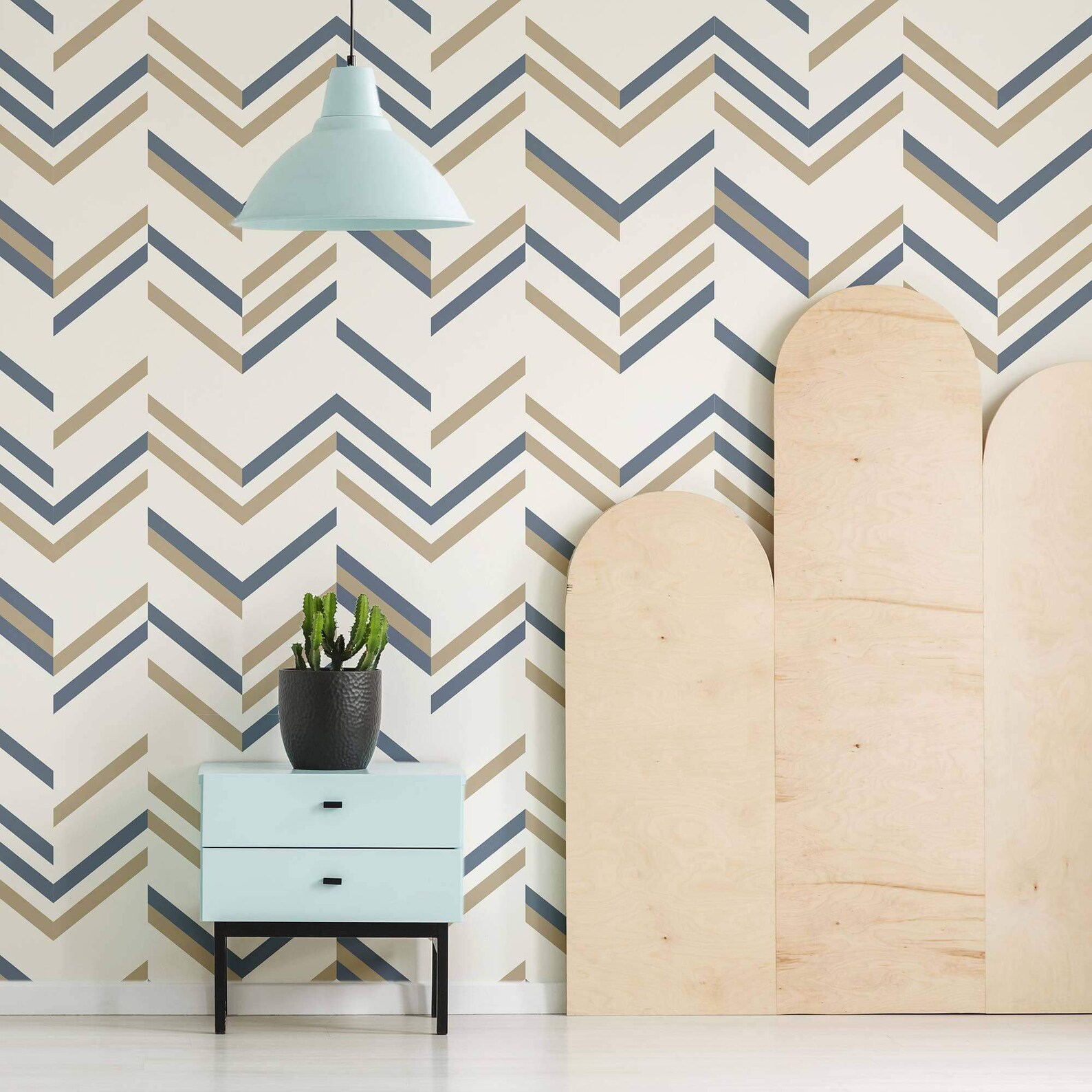 Blue Geometric Peel and Stick Removable Wallpaper 1742 - Etsy