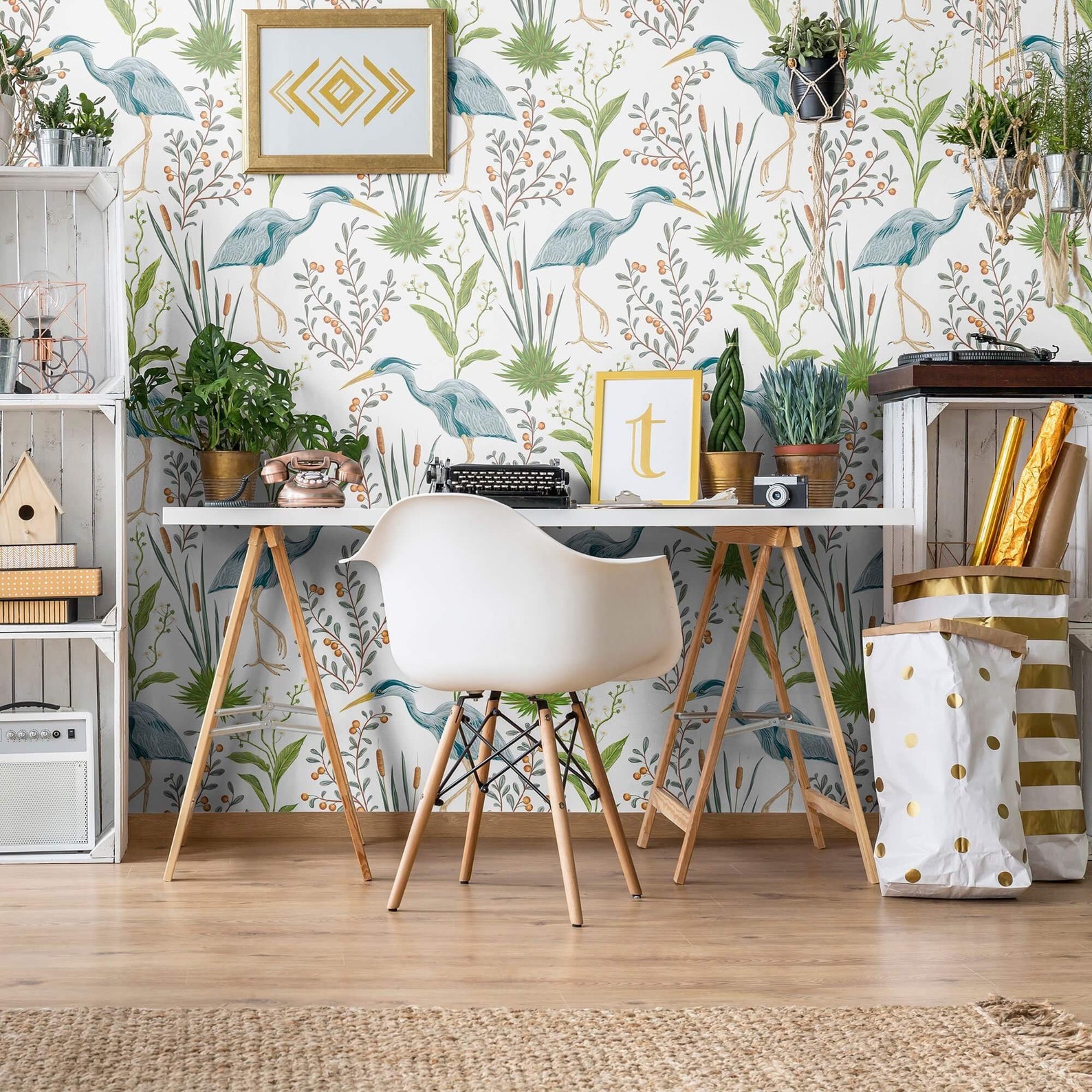 Blue Bird Animal Peel and Stick Removable Wallpaper 9623 Etsy