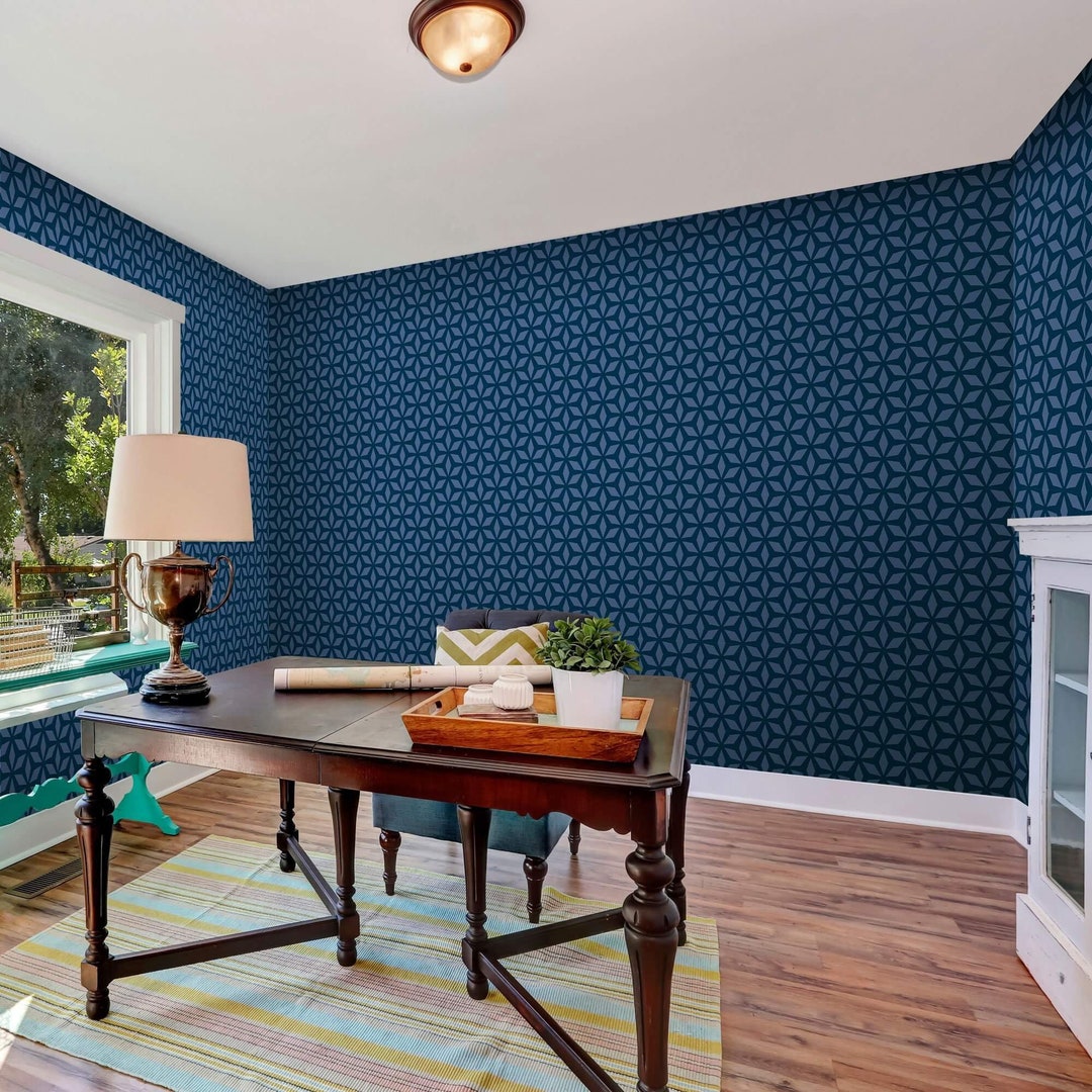 Royal Blue Diamond Geometric Peel and Stick Removable Wallpaper 291b - Etsy