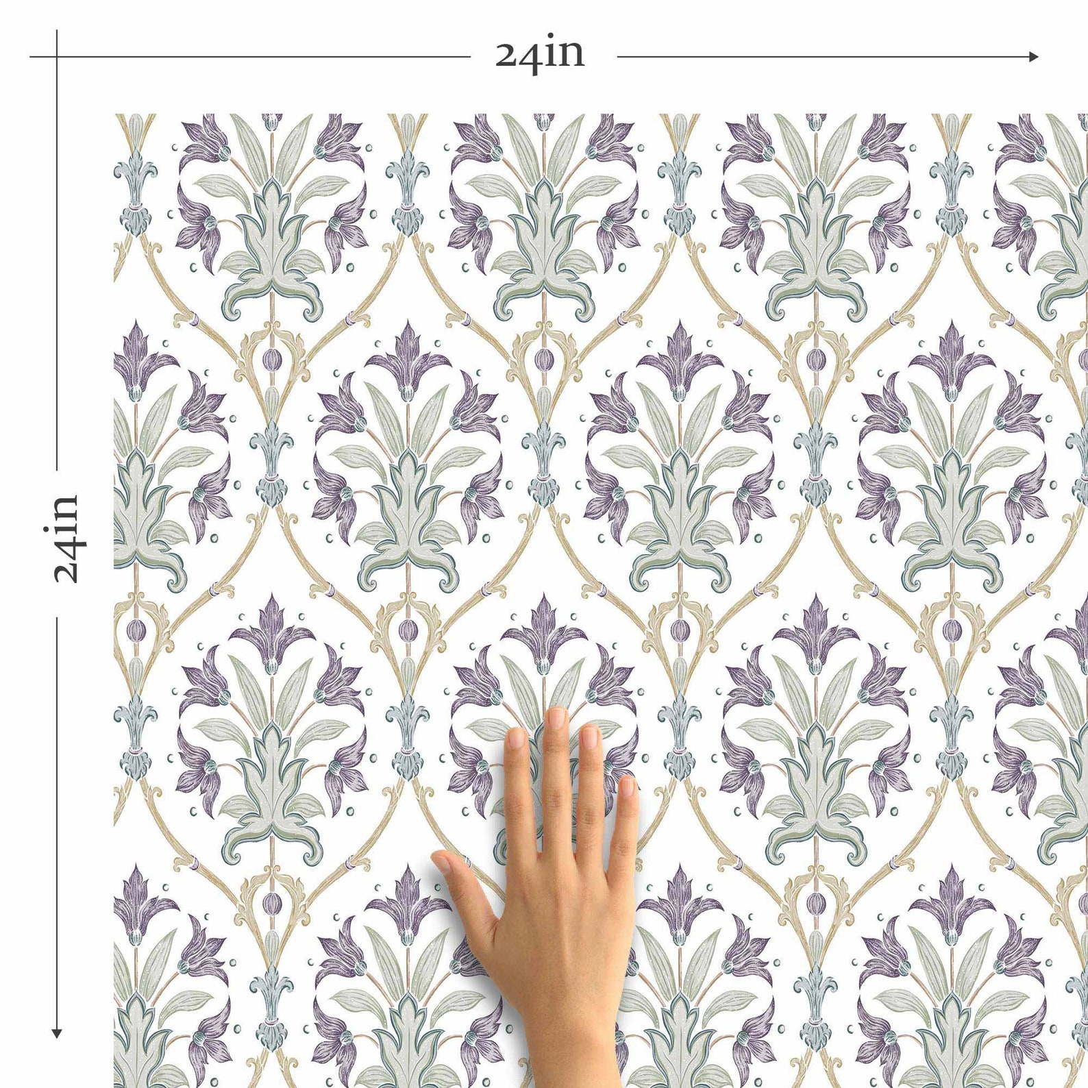 Purple Flowers Peel and Stick Removable Wallpaper 3219 | Etsy