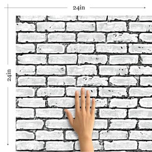 White Brick Texture Peel and Stick Removable Wallpaper 5373 | Etsy