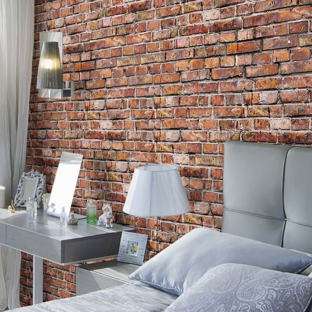 Red Brick Wallpaper - Etsy Red Brick Wallpaper - Etsy