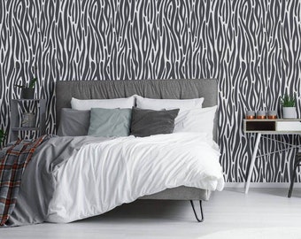 Grey Animal Print Peel and Stick Removable Wallpaper 2304