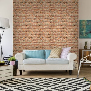 Red and Orange Brick Texture Peel and Stick Removable Wallpaper 4671