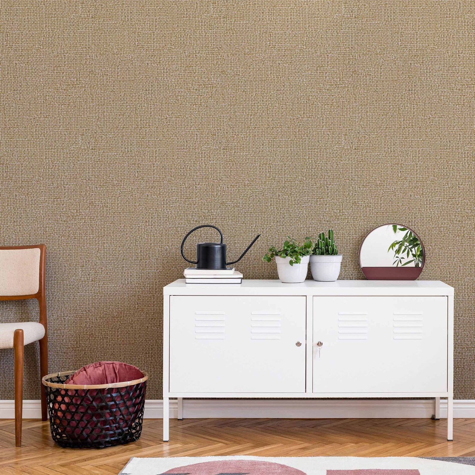 Brown Burlap Peel and Stick Removable Wallpaper 8053 | Etsy