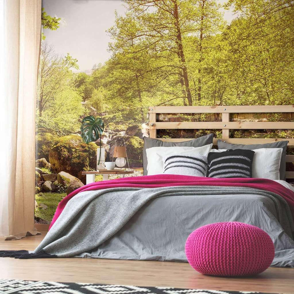 Green Forest Landscape Peel and Stick Removable Wall Mural 3632 - Etsy