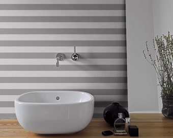 Gris et argent Horizontal Peel and Stick Amovible Wallpaper 4752